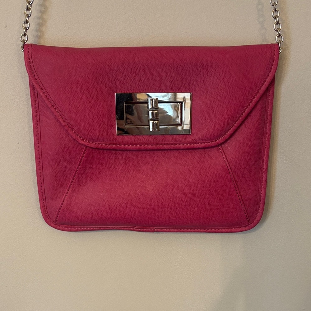 Apt. 9 Pink Chain Crossbody Bag with Silver Turn-Lock